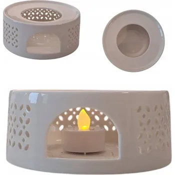 Svícen Keramický OHŘÍVAČ NA KONVICE jednoduchý na svíčku TLIGHT BÍLÝ