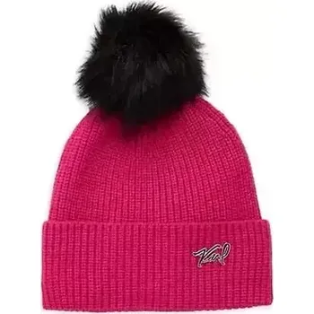 Pokrývka hlavy Karl Lagerfeld dámská zimní čepice RIBBED růžová univerzální