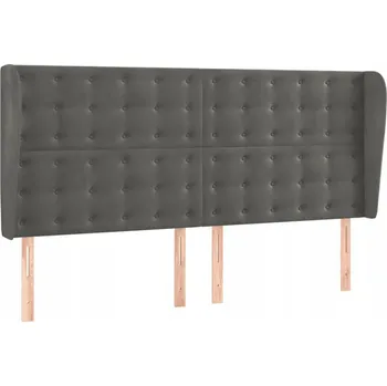 Čelo postele Uszak Samet 203x118/128 cm Tmavě šedá