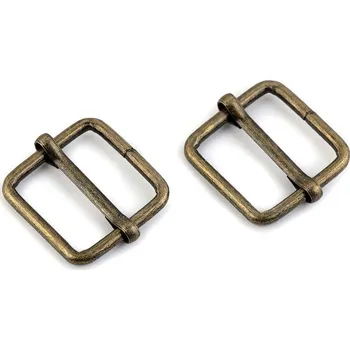 Posunovač na popruhy šíře 20 mm čtvercový Varianta: 3 staromosaz, Balení: 50 ks