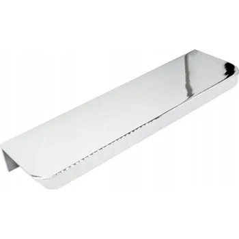Nábytkové kování NÁBYTKOVÁ ÚCHYTKA HRANOVÁ NASAZOVACÍ NA DVÍŘKA CHROM, OCELOVÝ LESK 192MM,