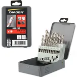 Sada 19ks vrtáků HSS-G vybrušovaných do kovu DIAGER