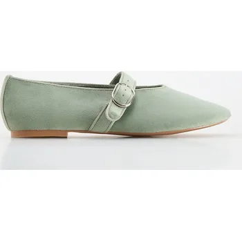 Dámské baleríny Reserved - Baleríny s nastavitelným páskem - světle olivová - 352CP-81X - 352CP-81X-41