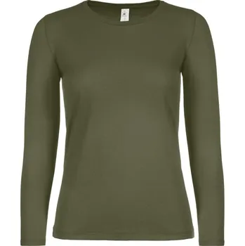 Dámská tunika B&C Dámské triko s dlouhým rukávem #E150 LSL Barva: Khaki, Velikost: S