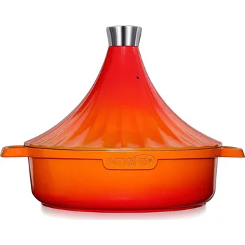 Hrnec Marocký hrnec Tajine na indukci litý hliník 28 cm oranžový - INTIGNIS (Marocký hrnec na vaření Tagine 28 cm na indukci oranžový - INTIGNIS)