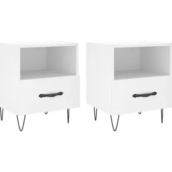 Noční stolek Moderní bílé noční stolky 40x35x47,5 cm