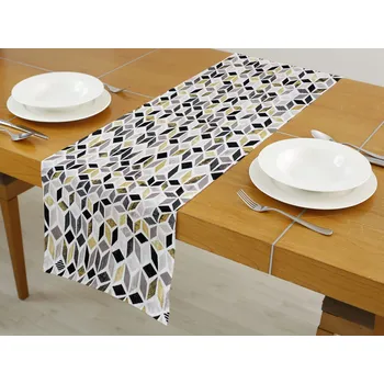 ubrus Dreamy Linens Prostírání běhoun bavlněný, zlatý Mozaika elegantní Dreamy Linens
