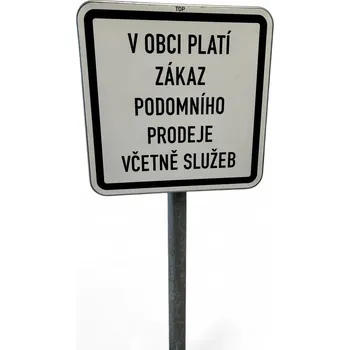 Informační tabulka PROFIBA Značka/tabule 500×500 mm "V obci platí zákaz podomního prodeje včetně služeb"