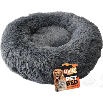 Pelíšek pro psa UNIQ pets DONUT tmavě šedý M 60x60x16cm