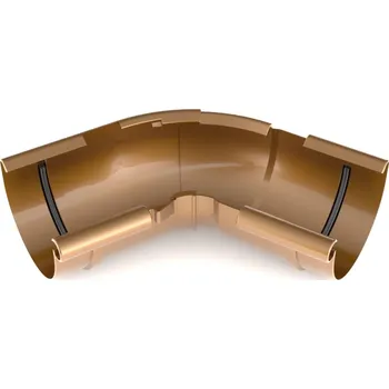 okap BRYZA nastavitelný vnitřní roh žlabu 120°–145° plastový Ø 125 mm, Měděná RAL vlastní