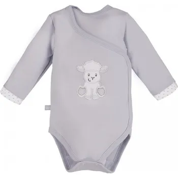 Eevi Body rozepínací s dlouhým rukávem NEWBORN šedé - 56
