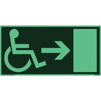 Traiva s.r.o. Únikový východ bezbarierový - vpravo Verze: Samolepka 200 x 100 mm tl. 0.1 mm - Kód: 07891