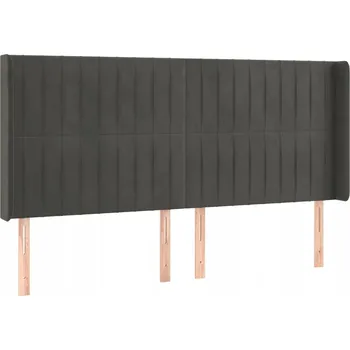 Čelo postele sametové 183x118/128 cm, tmavě šedé