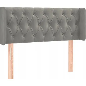 Světle šedé samet Čelo postele 93x16x78/88cm