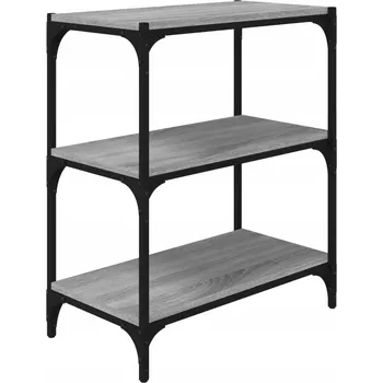 Knihovna Regál na knihy 3 police šedý dub sonoma 60x33x70,5 cm