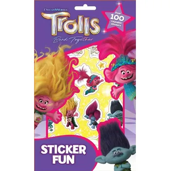 samolepka Samolepky pro děti opakovaně použitelné Trollové 3 - 100 samolepek v sadě
