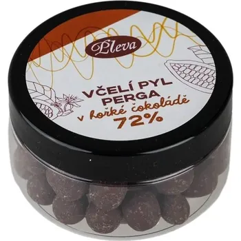 Cukrovinka Včelí pyl perga v 72% hořké čokoládě, 75 g, Pleva