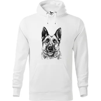 Dámská mikina Mikina - Německý ovčák Barva: Bílá (00), Velikost: 3XL, Střih: Pánské