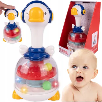 Káča s kuličkami Kolotoč pro děti Rotující kuličky Barevný kužel Modrá