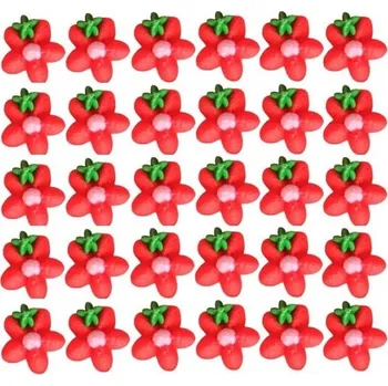 Přisada na vaření a pečení Fagoš Cukrové ozdoby Kytičky červené, bílý střed 5g