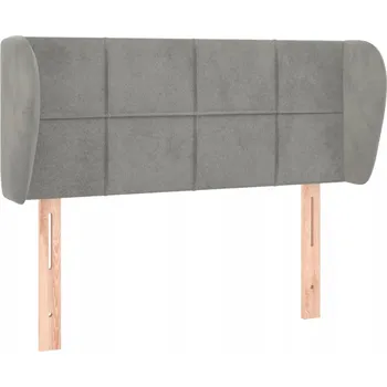 Čelo postele Uszak Samet Světle šedá 83x23x78/88 cm