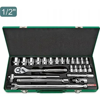 Sada nářadí SADA NÁŘADÍ 1/2" 24 KS NÁSTRČNÝCH KLÍČŮ S RÁČNOU A PRODLUŽOVACÍM NÁSTAVCEM TOPTUL
