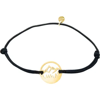 Náramek Náramek hory a les na šňůrce pozlacený