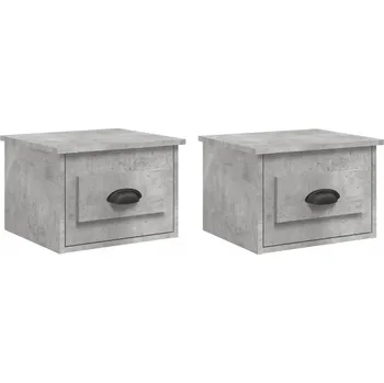 Noční stolek Závěsné noční stolky Beton 41,5x36x28 cm (šedé)