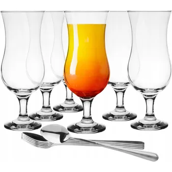 Sklenice Sada koktejlových Skleničky a lžiček GLASMARK , 6 Ks kusů, pro stylový nápoj 420 ml