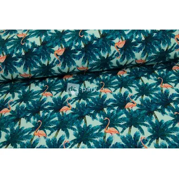 Zimní softshell 10/3 - Plameňák na petrolejové - kus - 0,80 m