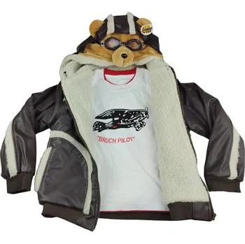 Dětská letecká bunda s kapucí a tričkem medvěd Aviator Bear Sunny Toys