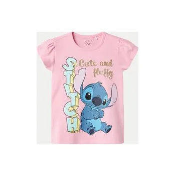 Pánské tričko NAME IT T-Shirt Folly Stitch 13240690 Růžová Regular Fit 92