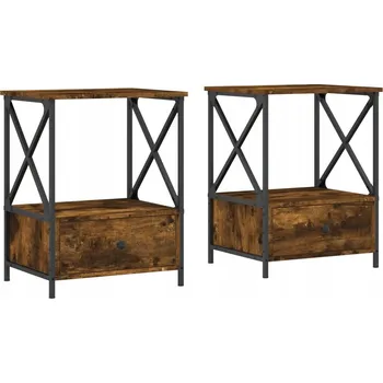 Noční stolek Industriální noční stolek 50x41x65 cm, dub/železo