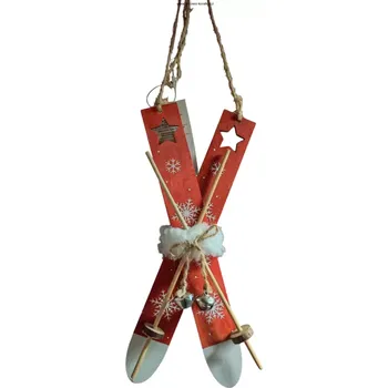 Vánoční dekorace Dekorace červené lyže (Zimní dekorace)