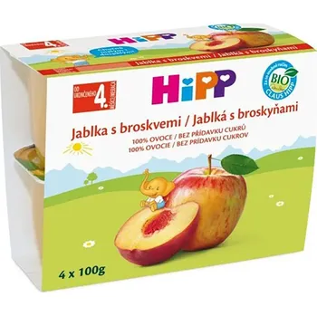 HIPP Ovoce 100% jablka s broskvemi BIO 4 x 100 g