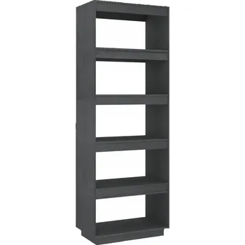 regál Dřevěný regál šedý 60x35x167 cm - praktický a dekorativní