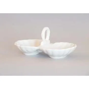 Sada nádobí Slánka dvoudílná s úchytkou 12cm Bílá Český porcelán Dubí