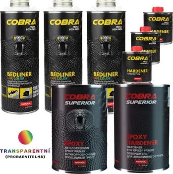 Novol 655 Cobra Bedliner 3x sada 600ml + 200ml, Transparentní + COBRA antikorozní epoxidový SUPERIOR EPOXY