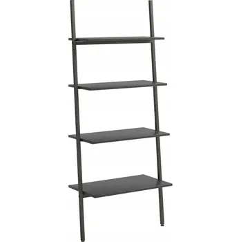 Knihovna Žebříkový regál 4-úrovňový - Černý 64x34x150,5 cm