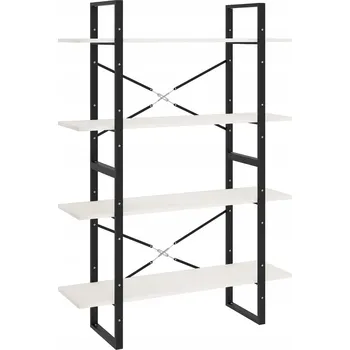 Knihovna Knihovna bílá 100x30x140 cm - borovicové dřevo, kov