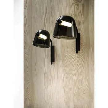 Nástěnná LED lampa Brokis Mona medium Wall PC970, 2700K Povrch Montury: kov - černý matný komaxit, Barva skla: Fialová - transparentní sklo, Povrch baldachýnu: kov - černý matný komaxit