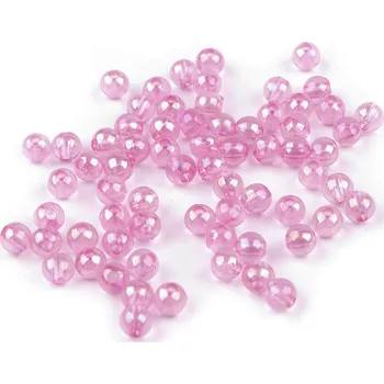 Korálek Plastové korálky duhové Ø6 mm Varianta: 11 fialová sv., Balení: 10 g