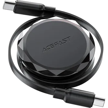 Datový kabel Stahovací USB C na USB C kabel 60 W 0,8 m Černá