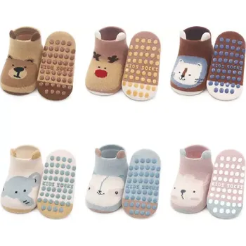 Dámské ponožky Protiskluzové ponožky - HNĚDÉ - SOBÍK - (12-36 m) M (Značka: VICLOON)