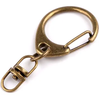 Kovová karabinka otočná 26x54 mm Varianta: 3 staromosaz, Balení: 15 ks