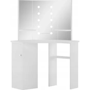 Toaletní stolek Elegantní toaletní stolek se zrcadly LED 111x54x141,5 cm, bílý