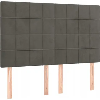 Tmavě šedé samet Čelo postele 144x118 cm, 4 ks