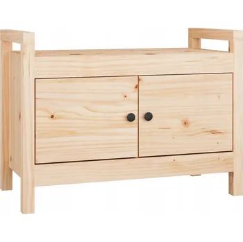 Zahradní lavice Lavice z masivního borovicového dřeva s úložným prostorem, 80x40x60 cm, přírodní