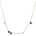 Pozlacený náhrdelník ANIE se Zirkony Blue Ag 925/1000