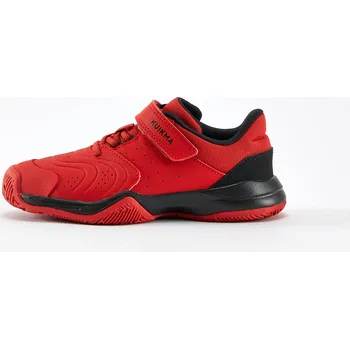 Chlapecké tenisky ARTENGO Dětské tenisové boty Strong 31 VÍNOVÁ|ČERNÁ|ČERVENÁ